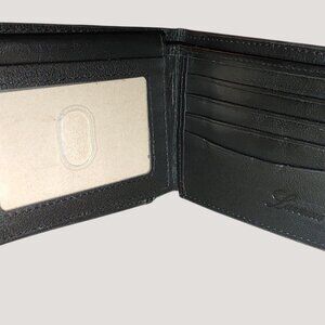 Lavemi Mens Black Leather RFID Blocking Wallet with Carbon Fiber Pattern Multipl